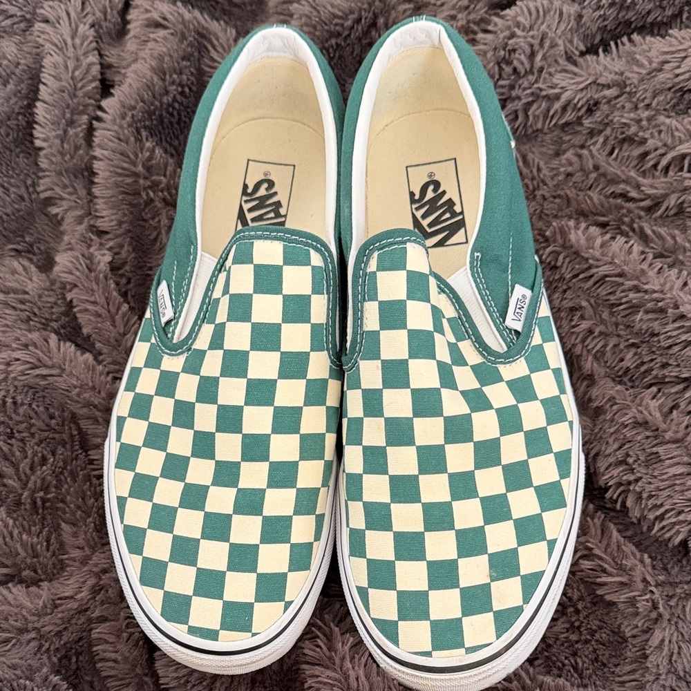 Vans Checkerboard Slip-On Teal & Cream